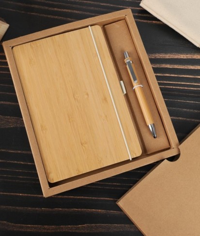 Bamboo Notebook Pen Corporate Gift Set